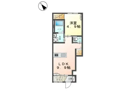 アリエッタ アイ(1LDK/1階)の間取り写真