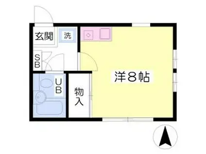 コーポ・サンライズ(ワンルーム/1階)の間取り写真