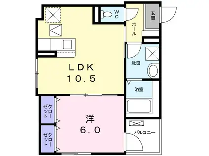 システィコート(1LDK/1階)の間取り写真