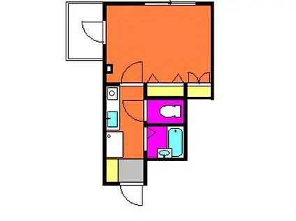 Iビル(ワンルーム/2階)の間取り写真
