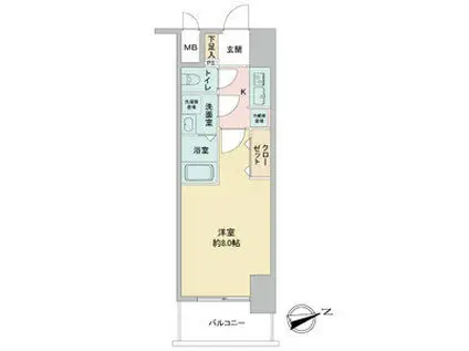 S-RESIDENCE四日市元町(1K/4階)の間取り写真