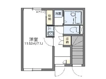 レオネクストプレシーウ(1K/1階)の間取り写真