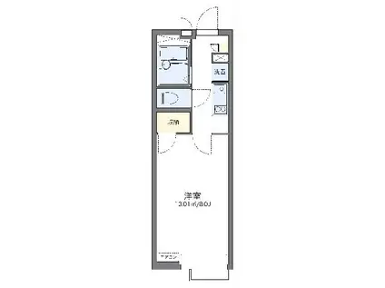 レオネクストエミライズ駅前(1K/3階)の間取り写真