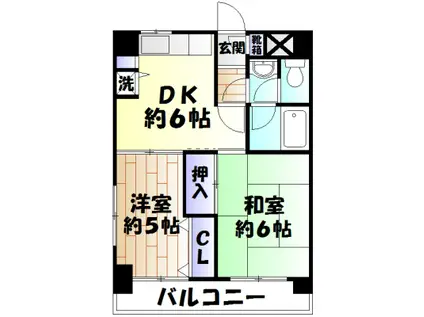 カーサTTY(2DK/2階)の間取り写真