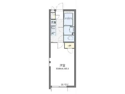 クレイノPOCKET PARK(1K/1階)の間取り写真