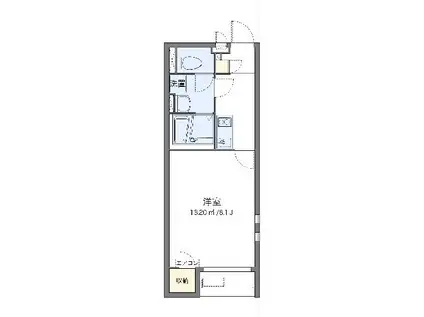 クレイノメモワール山科(1K/2階)の間取り写真