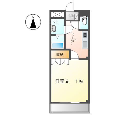 アクアレジェンド(1K/1階)の間取り写真