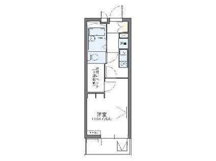レオパレスグランエスポワールⅡ(1K/2階)の間取り写真