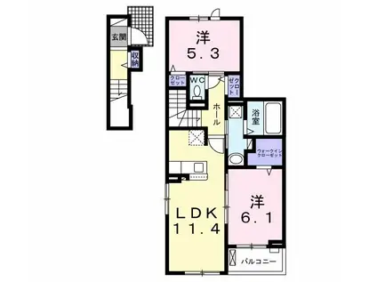 マルシェⅢ(2LDK/2階)の間取り写真