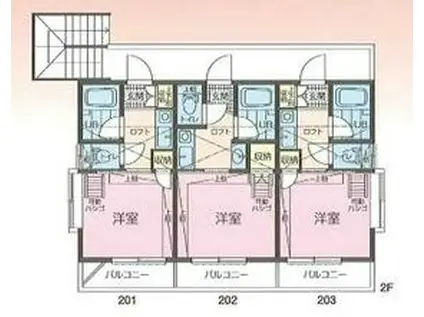 メゾン・ド・マカロン(1K/2階)の間取り写真