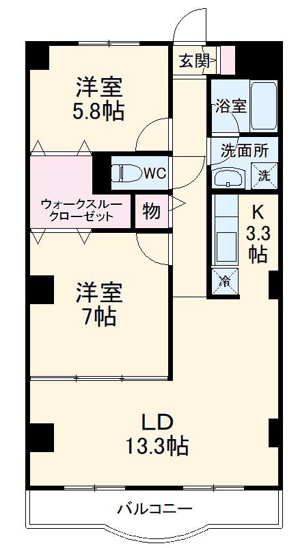グリーンマノリアル(2LDK)の間取り写真