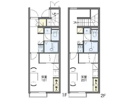 レオパレス高草(1K/2階)の間取り写真