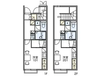 レオパレスバンブー(1K/1階)の間取り写真