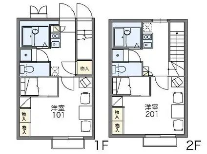 レオパレスフォレスタ ヴェント(1K/2階)の間取り写真
