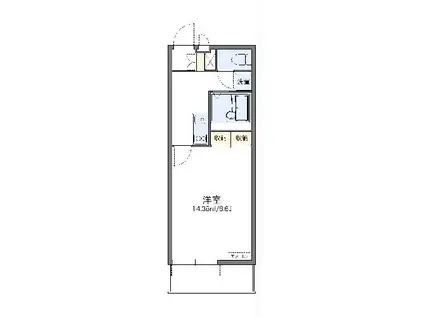 レオネクストクレセント(1K/1階)の間取り写真