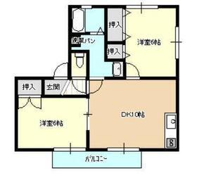 ハイカムール上島II(2LDK/2階)の間取り写真