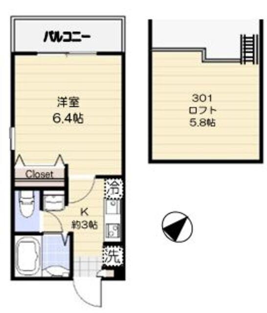 ATOUT COEUR IKEBUKUR(1K/3階)の間取り写真