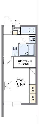 レオパレスビーハイブときわ(1K/3階)の間取り写真