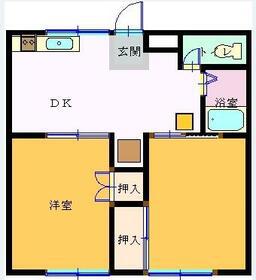 八木コーポ B棟(2DK/2階)の間取り写真