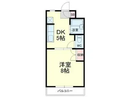 プランナール(1DK/3階)の間取り写真