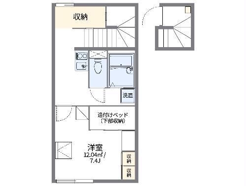 レオパレスCIEL(1K/2階)の間取り写真