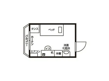 ドーミー赤池(ワンルーム/3階)の間取り写真