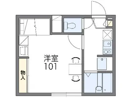 レオパレス稲荷町(1K/2階)の間取り写真