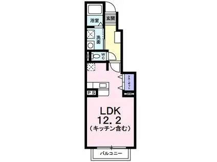 アライブ泉ⅡA(ワンルーム/1階)の間取り写真