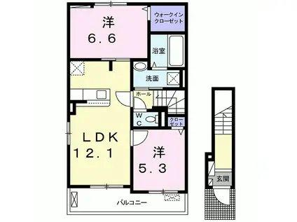 ココットヤギ(2LDK/2階)の間取り写真