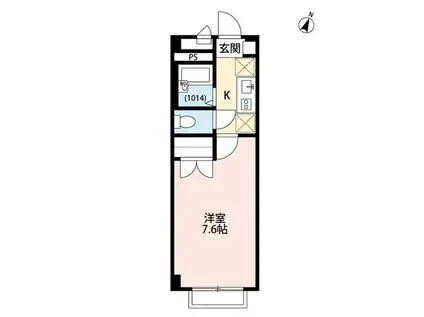 アンプルールフェール上福岡Ⅱ(1K/2階)の間取り写真