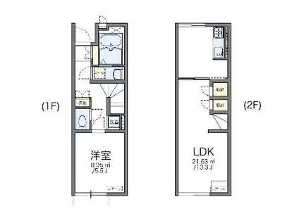 レオネクストアリオール沼田Ⅲ(1LDK/1階)の間取り写真