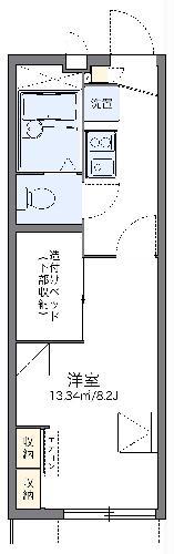 レオパレスエクレールⅡ(1K/1階)の間取り写真
