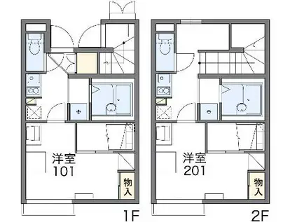 レオパレスTADPOLE須賀(1K/1階)の間取り写真