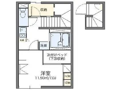 レオパレスグリーンハイツ(1K/2階)の間取り写真