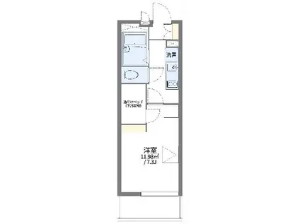 レオパレスウィング5(1K/1階)の間取り写真