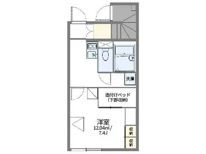 レオパレス山茶花(1K/1階)の間取り写真