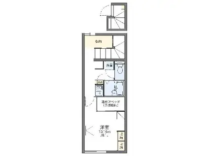 レオパレスインターパーク(1K/2階)の間取り写真