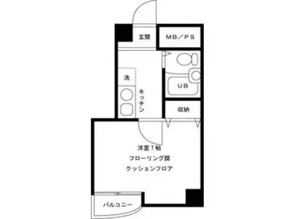 川崎ダイカンプラザCITY(1K/2階)の間取り写真