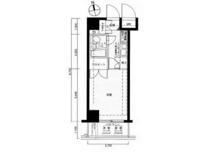 メインステージ大森海岸(1K/3階)の間取り写真