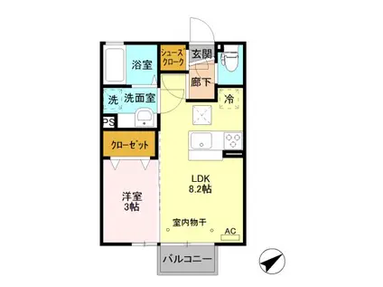 ヴィレッタ(1LDK/1階)の間取り写真