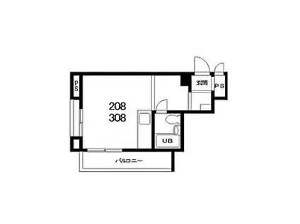 クイーンズコートルネサンス(ワンルーム/2階)の間取り写真