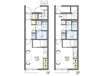 レオパレスGOLD LEO Ⅲ(1K/2階)の間取り写真