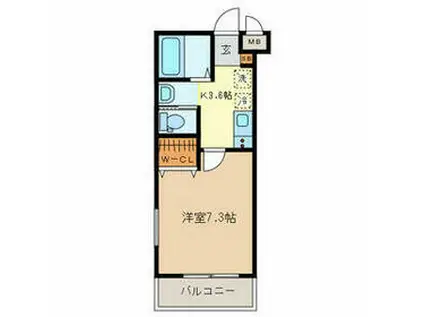 キャメル草加氷川町Ⅱ(1K/1階)の間取り写真