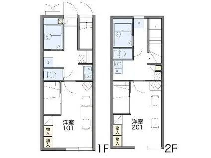 レオパレスエフ・ニイジマⅡ(1K/1階)の間取り写真