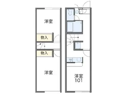 レオパレスラ・ベジブル(2DK/1階)の間取り写真