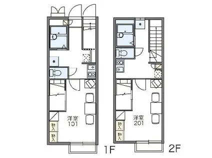 レオパレスシンフォニー(1K/1階)の間取り写真