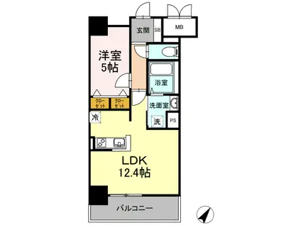 ACT VALORE(1LDK/10階)の間取り写真