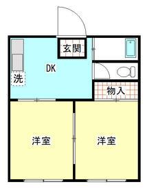 ハイツ富士美(2DK/2階)の間取り写真
