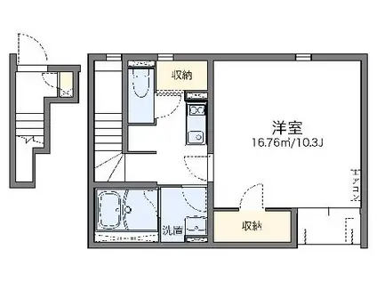 レオネクストアニマート(1K/2階)の間取り写真