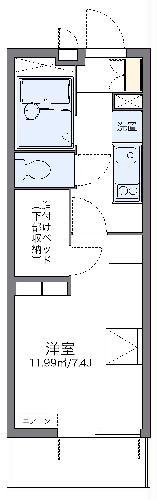 レオパレス菅生(1K/1階)の間取り写真